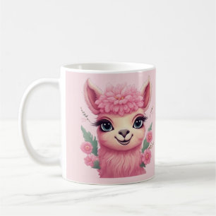 Pink Smiling Baby Lama Kaffeetasse