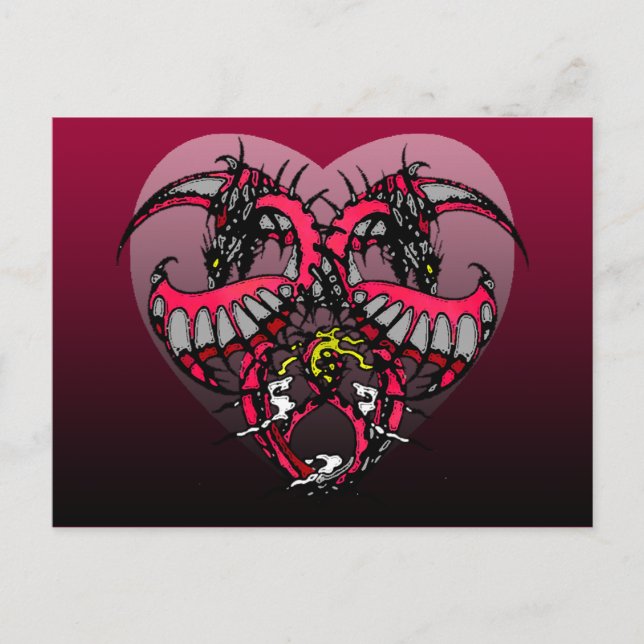 Pink Smoke Dragonheart Postkarte (Vorderseite)