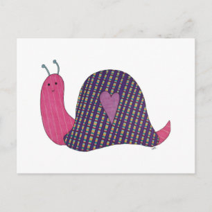 Pink Snail Postcard Postkarte
