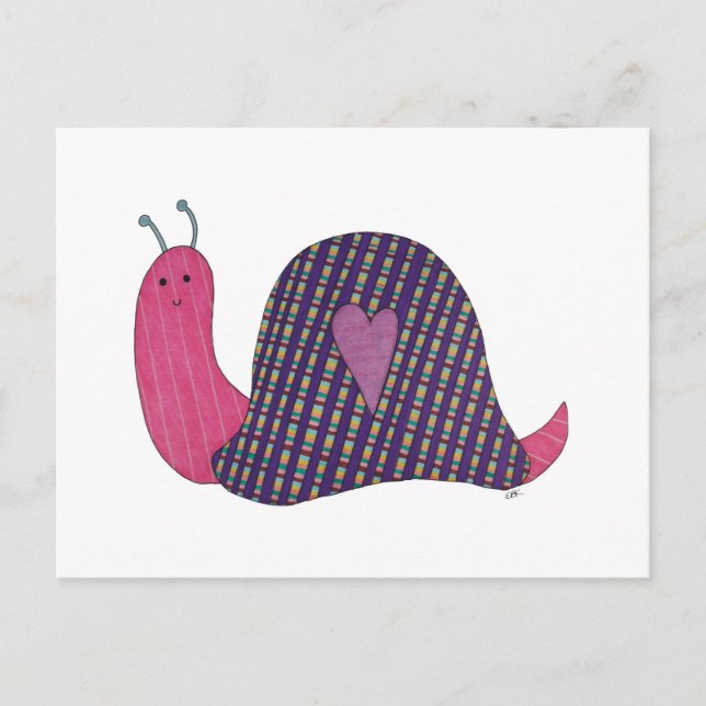Pink Snail Postcard Postkarte (Vorderseite)
