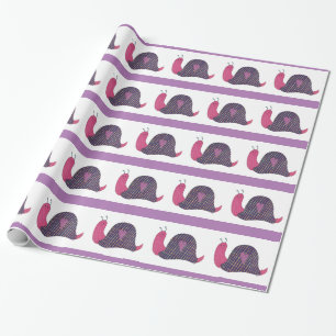 Pink Snail Wrapping Paper Geschenkpapier