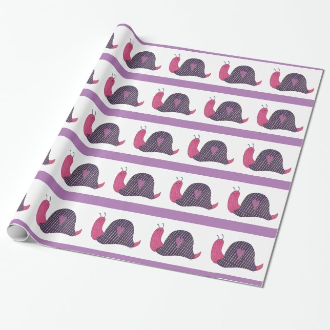 Pink Snail Wrapping Paper Geschenkpapier (Ungerollt)