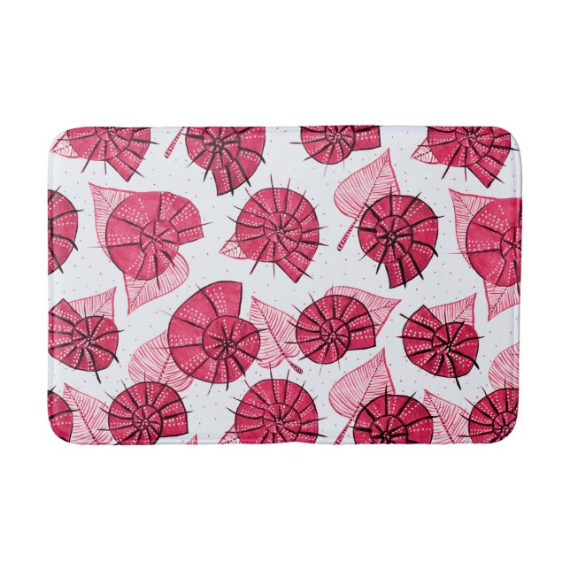 Pink Snails Muster Girly Zoology Badematte (Vorderseite)