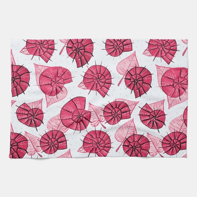 Pink Snails Muster Girly Zoology Geschirrtuch (Horizontal)