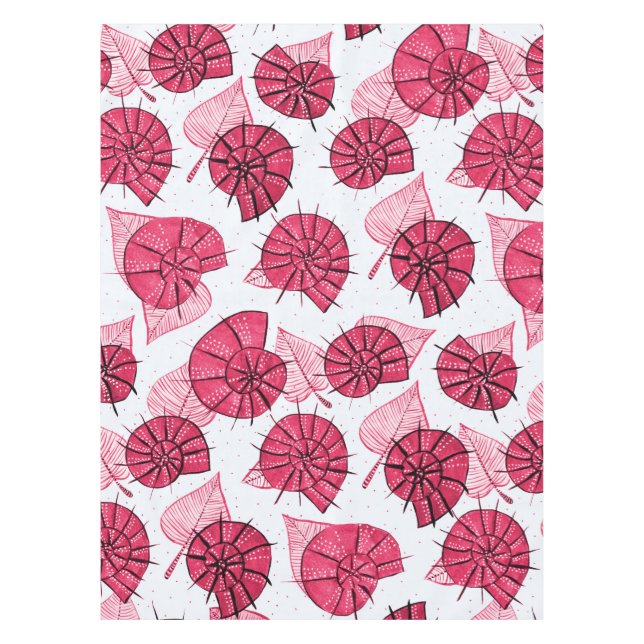 Pink Snails Muster Girly Zoology Tischdecke (Vorderseite)