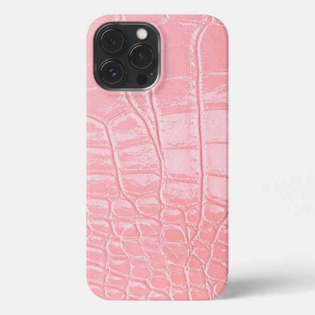 Pink Snake Leather Aesthetic iPhone Hülle (Rückseite)