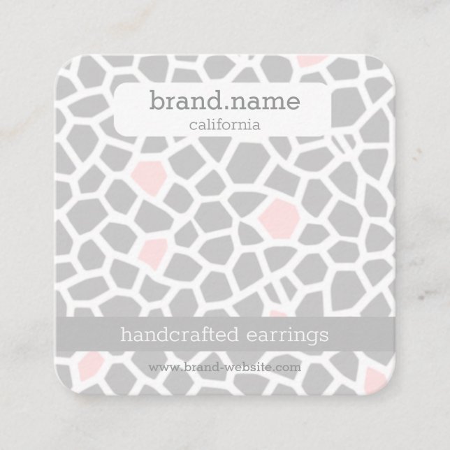 Pink Snake Skin Handgefertigte Schmuckhalter Quadratische Visitenkarte (Vorderseite)