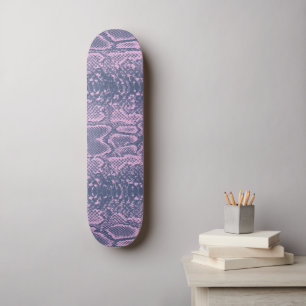 Pink Snakeskin Animal Print Skateboard