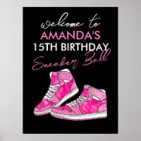 Pink Sneaker Ball Geburtstag Willkommen