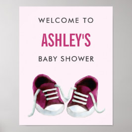 Pink Sneakers Baby Dusche Begrüßungsschild Poster