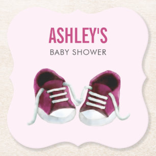 Pink Sneakers Baby Dusche Untersetzer, Paper Unter Untersetzer