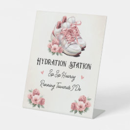 Pink Sneakers Floral Hydratation Station Getränke Sockelschild