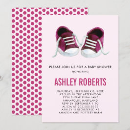 Pink Sneakers Kinderdusche Einladung, Baby Girl Einladung