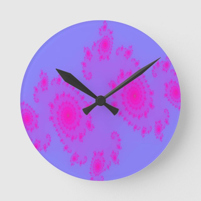 Pink Sneeze Fractal Wall Clock Runde Wanduhr (Vorderseite)