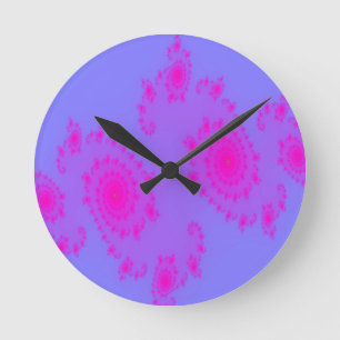 Pink Sneeze Fractal Wall Clock Runde Wanduhr