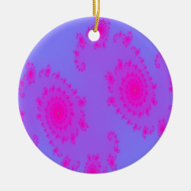 Pink Sneeze Gemustert Pendant Keramikornament (Vorne)
