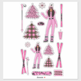 Pink Snow Bunny Ebony Fuller Shopp Sticker Decks