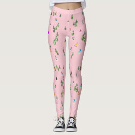 Pink Snowboarder Snowboarden Illustration Leggings