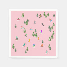 Pink Snowboarder Snowboarden Illustration