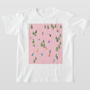 Pink Snowboarder Snowboarden Illustration T-Shirt