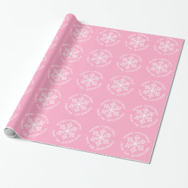 Pink Snowflags Weihnachtswrapping Paper Geschenkpapier