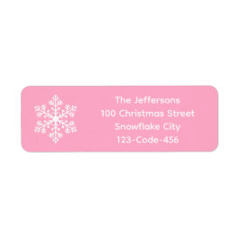 Pink Snowflake Address Labels