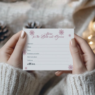 Pink Snowflake Admin Card WinterBrautparty Flyer