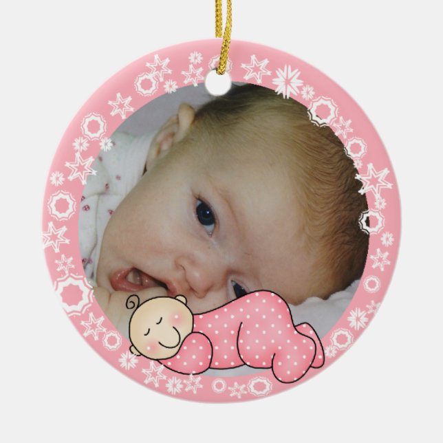 Pink Snowflake Baby 1. Weihnachtsschmuck (Vorne)