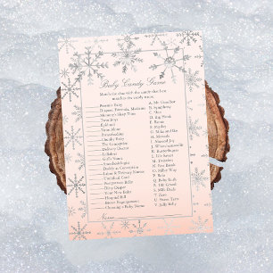 Pink Snowflake Baby Candy Baby Showgame Einladung