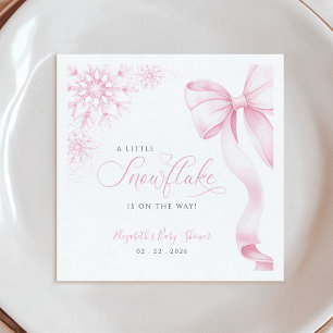 Pink Snowflake Baby Dusche Napkins Serviette