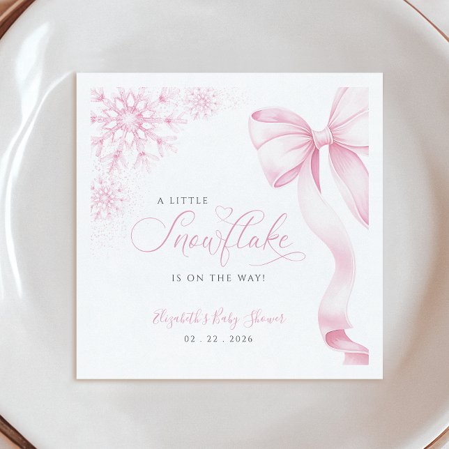 Pink Snowflake Baby Dusche Napkins Serviette (Von Creator hochgeladen)