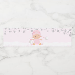 Pink Snowflake Baby Dusche Wasser Flaschen Etikett