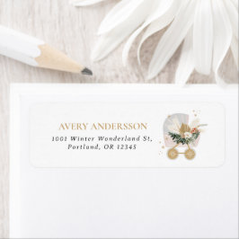 Pink Snowflake Baby Stroller Rücksendeadresse