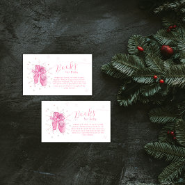 Pink Snowflake Ballerina Books For Baby Shower Begleitkarte