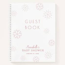 Pink Snowflake Girl Baby Shooting Guest Book Notizbuch