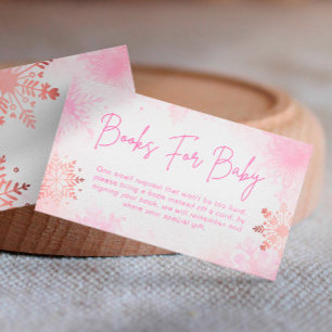 Pink Snowflake Girl Books for Baby Shooting Begleitkarte