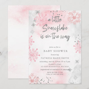 Pink Snowflake ist auf dem Weg zum Winter Baby Dus Einladung