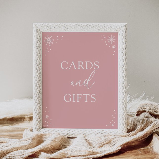 Pink Snowflake Kinderduschkarten und Geschenkschil Poster (Von Creator hochgeladen)