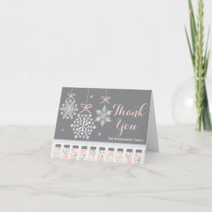 Pink Snowflake Mobile Baby Dusche Danke Karte
