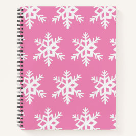Pink Snowflake SpiralNotebook Notizbuch