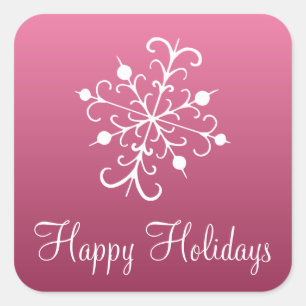 Pink Snowflake Stickers