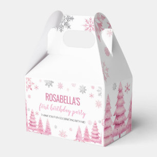 Pink Snowflake Winter Geburtstagsparty Gefallen Bo Geschenkschachtel