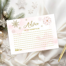 Pink Snowflake Winter Girl Baby Showcard
