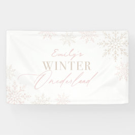 Pink Snowflake Winter Onederland 1. Geburtstag Banner