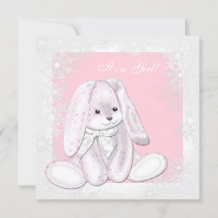 Pink Snowflake Winter Wonderland Babydusche Einladung