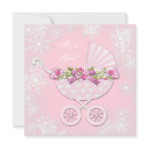 Pink Snowflake Winter Wonderland Babydusche