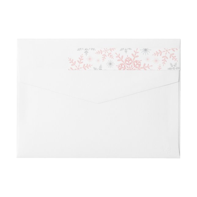 Pink Snowflakes Baby Girl Dusche Silberner Glitzer (Rückseite)