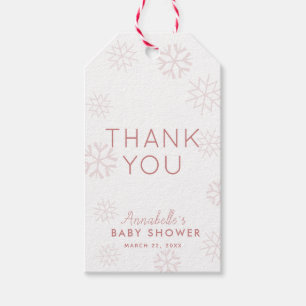 Pink Snowflakes Baby seine kalte Außenwelt Danke G Geschenkanhänger
