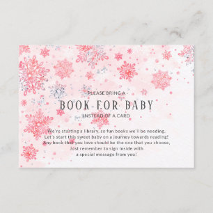 Pink Snowflakes Baby Showbook for Baby Card Begleitkarte