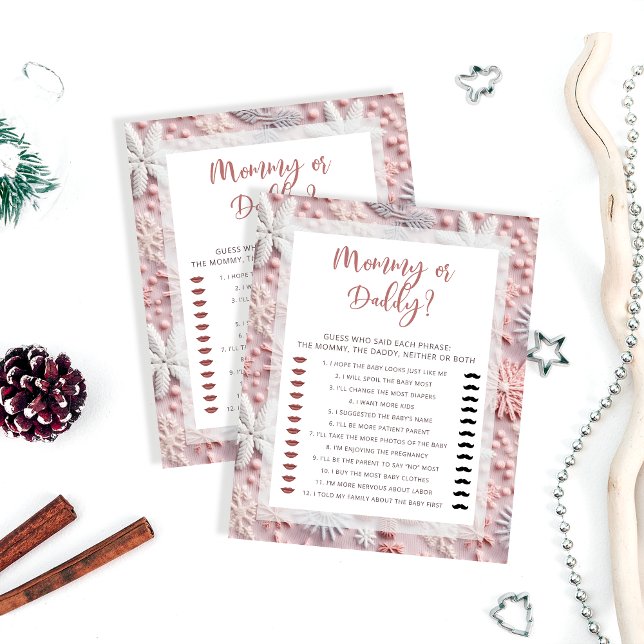 Pink Snowflakes Mommy oder Daddy Baby Showspiel (Von Creator hochgeladen)